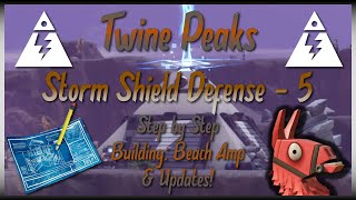 TWINE PEAKS Storm Shield Defense 5 - Step By Step Building: Beach Amp // Fortnite: Save The World