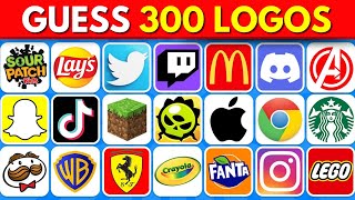 Guess The Logo in 3 Seconds | 300 Famous Logos | Logo Quiz 2025