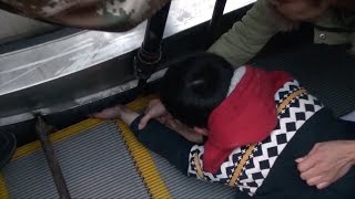 Firefighters rescue boy whose hand got stuck in escalator