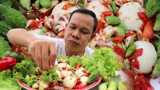 ตำหมึกกระดองใส่สะตอน้ำปลาร้านัวๆกินคำละโต โตละคำ|ฮ่องป่ง Hongpong Channel