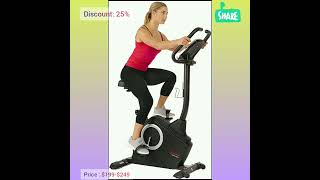 Sunny Health &Fitness Upright Exercise Bike with Electromagnet Resistance..