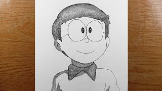 How to Draw Nobita step by step with pencil | Nobita Drawing | SS Art drawing