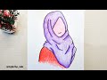 Muslim girl drawing with hijab - Faceless drawing for beginners || Artsyfariha