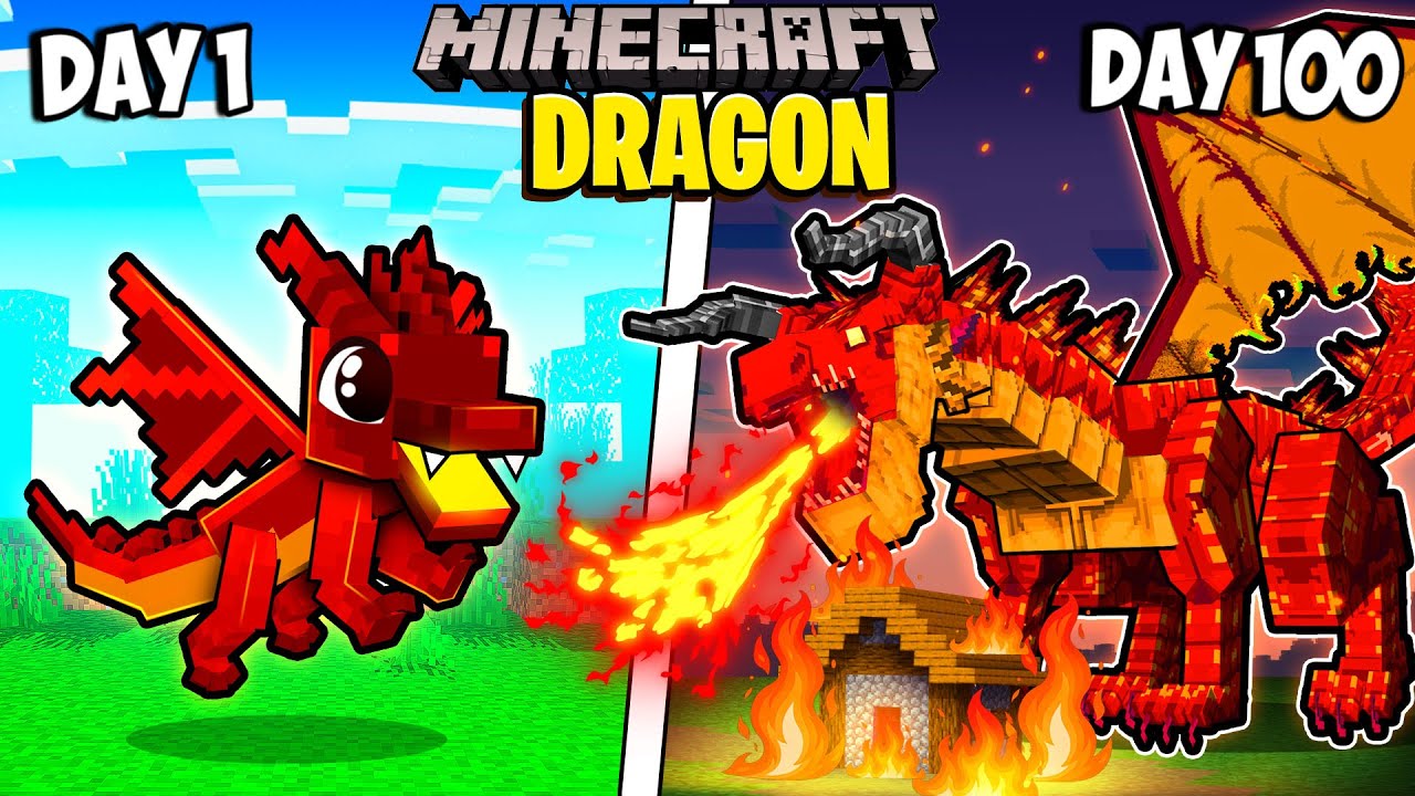 I Survived 100 Days As A Dragon In Minecraft Youtube