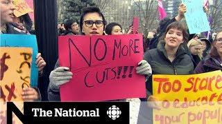 Ontario students protest over government's plans to cut tuition