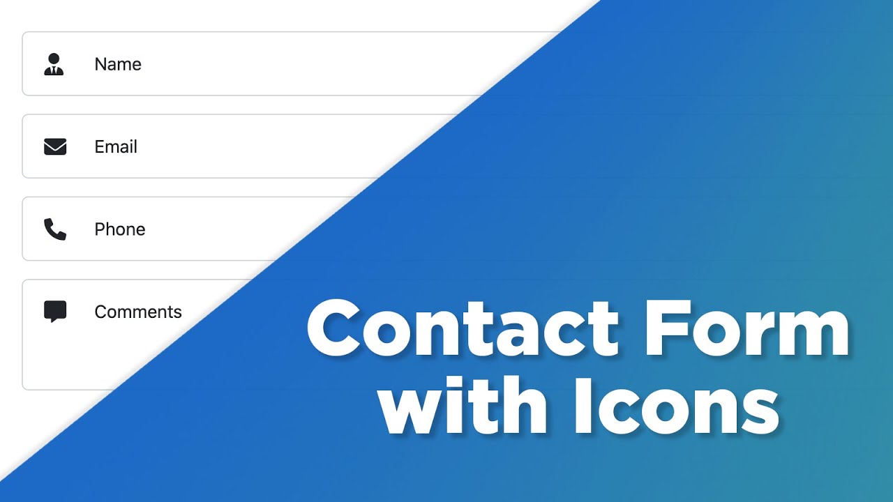 How To Create A Contact Form With Icons (using Bootstrap & Font Awesome ...