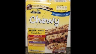 Millville Chewy Granola Bars: Chocolate Chip, S’mores, Oatmeal Raisin \u0026 Peanut Butter Chocolate Chip