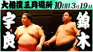 大相撲　宇良ー錦木　＜令和６年三月場所・１０日目＞SUMO