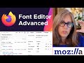 Firefox Font Editor — Advanced