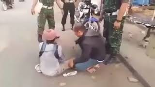 begini akibat nya,,pura pura ga punya kaki ketahuan #TNI