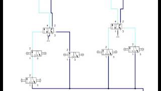 Actuation of 2 Double acting Cylinder