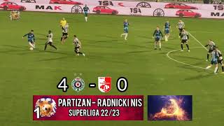 Partizan Radnički Niš 4-0 | Siniša Saničanin blokira šut Nikole Stajića