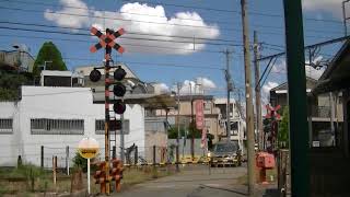 01081　阪堺電軌高須神社4号踏切　阪堺線綾ノ町駅の近くの北側の踏切