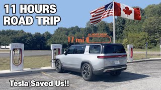 Rivian R1S Roadtrip to Canada with Tesla Superchargers: Extreme Range Anxiety!