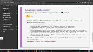Programming in Python - Unit 1 Chapter 1 Exercises - Spring 2022