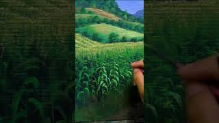 How to Paint Realistic Corn in Cornfields using Acrylics / JMLisondra #shorts