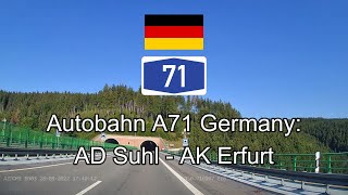 Germany Thüringer Wald Autobahn A71: AD Suhl - AK Erfurt