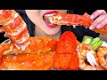 ASMR KING CRAB LEGS SEAFOOD BOIL with BUTTER SAUCE (NO TALKING) Eating Seafood | ASMR Phan