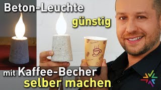 Concrete lamp with coffee cup cheap self DIY | Concrete lamp instructions