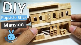 Popsicle stick Mansion building with interior design | How to make Popsicle mini Dream House Easy