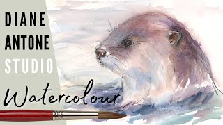 Paint an Otter in Realistic Loose Watercolors - Step by Step Real Time Tutorial - Free Sketch