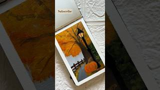 Easy autumn painting🍂 #shorts #ytshorts #art #easypainting #painting #viral #fall #halloween