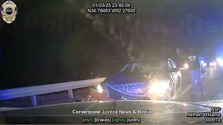 Arkansas State Police Assist Local PD in Pursuit Ending it with TVI Into Concrete Barrier