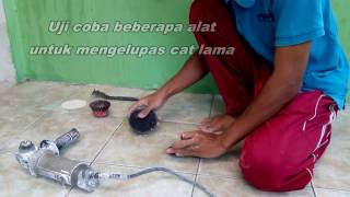 menghilangkan cat lama pada tembok (removing paint drywall)