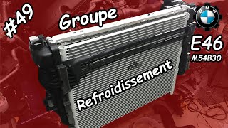 Pose du groupe de refroidissement, Radiateur, Vase d'expansion, Condenseur, Durites