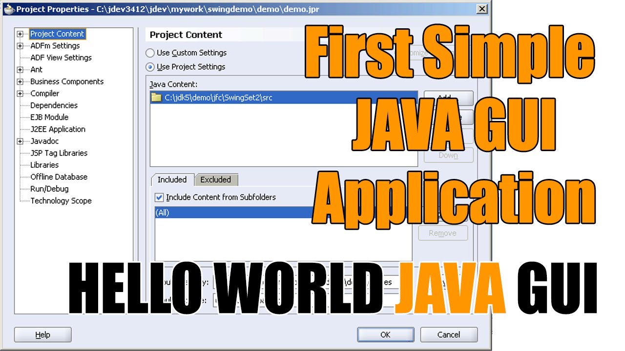 Java First Gui Simple Project Hello World Gui Youtube