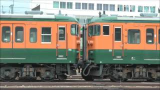 高崎車 115系 T1030編成＋T1044編成　廃車配給後 解体留置線に 2017.6.1 JR長野総合車両センター　光panasd 518