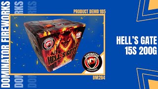 Hell’s Gate 15 Shot 200g Cake by Dominator Fireworks