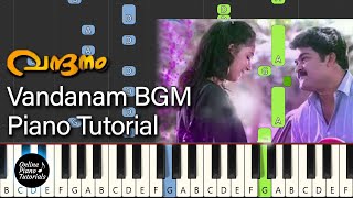 Vandanam BGM Piano Tutorial Free MIDI | Vandanam Theme Music | Malayalam