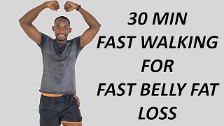 30 Minute FAST Walking Workout to Lose Belly Fat🔥300 Calories🔥