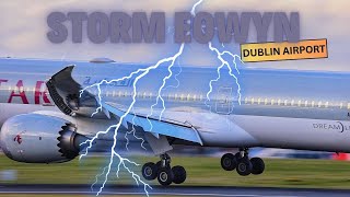 STORM EOWYN HITS IRELAND | STORMY WEATHER DUBLIN AIRPORT LANDINGS