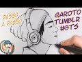 HOW TO DRAW BOY TUMBLR #BTS - step by step