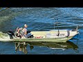 River Fishing For Big Fish In A Jon Boat