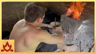 Primitive Technology: Smelting Iron In Brick Furnaces