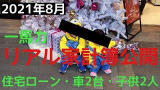 【2021年8月家計簿】4人家族のリアル生活費公開！手取20万円台一馬力サラリーマンの家計管理