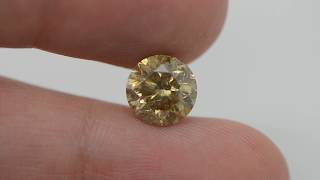 Round Cut Diamond 3.03 Carat Natural Fancy  Champagne Color I1