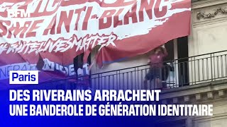 Manifestation contre le racisme: une banderole de Génération identitaire arrachée par des riverains