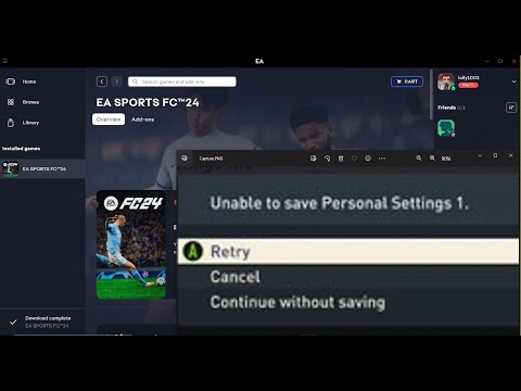 Fix EA FC 24 Error Unable to Save Personal Settings 1 Retry, Cancel or Continue Without Saving On PC