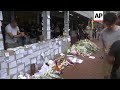 flowers candles left in tribute to hong kong protester