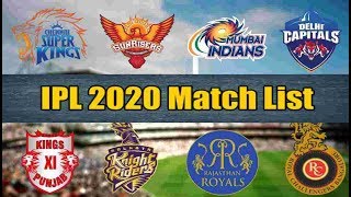 ipl2020 match schedule , ipl 2020 time table
