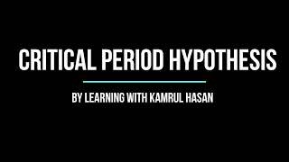 Critical Period Hypothesis in Bengali