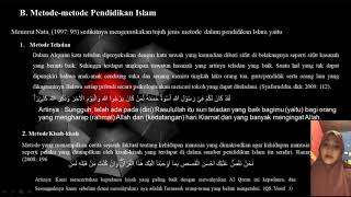 Hakikat Metode Pendidikan Islam