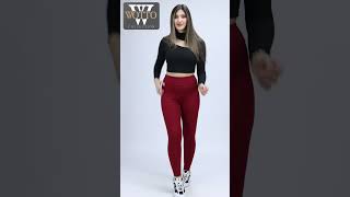 W00007444 - Kadın Bordo İnce Fitilli Toparlayıcı Tayt