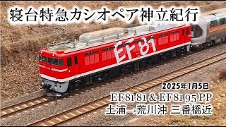 🚃[HD] 2025年1月5日 寝台特急カシオペア 神立 紀行 EF-8195 \u0026 EF8181 土浦→荒川沖 三番橋近