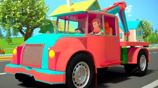 Wheels On The Tow Truck and Vehicle Song for Children