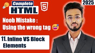 Block vs Inline Elements | HTML Tutorial for Beginners | HTML Full Course